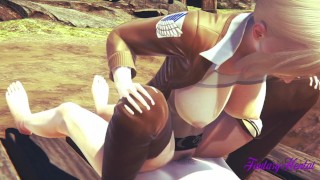 AOT Futa Mikasa sex with Annie Leonhart