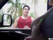 Preview 1 of BAIT BUS - Johnny V Successfully Has Gay Sex With Straight Bait Axel Kane