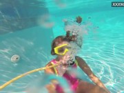 Preview 2 of Cute teen Irina Poplavok swims naked underwater