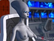 Preview 1 of 3d alien dickgirl fucks a hot ebony in the space station