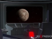 Preview 1 of Space sex. 3d alien shemale plays with a sexy ebony in restraints on the exoplanet