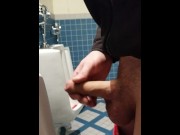 Preview 4 of Johnholmesjunior CAUGHT jerking huge cock in busy vancouver park bathroom real risky