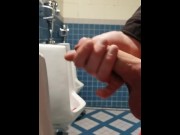 Preview 6 of Johnholmesjunior CAUGHT jerking huge cock in busy vancouver park bathroom real risky
