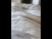 Preview 1 of Solo Masturbation and Stomach Cumshot while watching porn in Pyjamas
