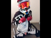 Preview 2 of MX motoboy cumming on MX Helmet