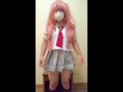 Preview 1 of Femboy dry orgasm analmusterbation cosplayer Japanese Hentai Shemale Crossdresser lovelive Costume
