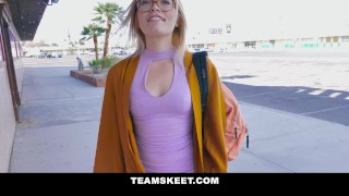 Blonde Nerd Katie Kush Gets Her Pussy Slammed