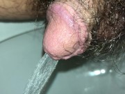 Preview 1 of ULTRA CLOSE-UP GOLD PISS ACTION - LEAKS FROM MY PEE HOLE AND PAYS VISIT TO TOILET HD 4K