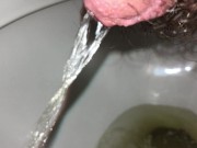 Preview 4 of ULTRA CLOSE-UP GOLD PISS ACTION - LEAKS FROM MY PEE HOLE AND PAYS VISIT TO TOILET HD 4K