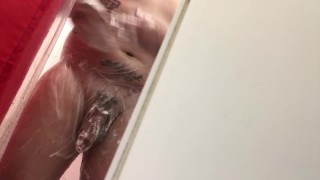 Lady landlord installs camera in my bathroom watches me masterbate cum hard for deduction on my rent