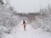 Preview 5 of NAKED Joy in REAL WINTER # Without cloths PUBLIC at Towada-Hachimantai National Park 十和田八幡平国立公園