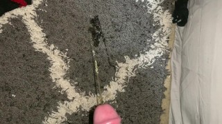 Rjohnson1226- Naughty pee on my bedroom floor makes me SUPER horny so I had to cum!!