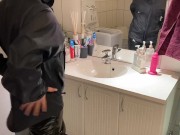 Preview 5 of Amateur trying on leather jacket and raincoats haul - why girls take so long to get ready