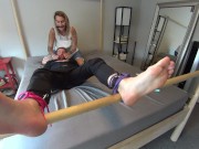 Preview 5 of Gwen Ties & Tickles her Assistants SUPER Ticklish Feet! 1080p HD PREVIEW