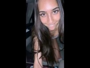 Preview 1 of BELLA SKIES horny Latina teen cum dripping car sex and sloppy head