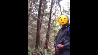 Young Guy Power Pissing on a Hike