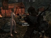 Preview 1 of Girl entertains soldiers with dancing and then fucks with them | Skyrim sex mods