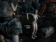 Preview 5 of Girl entertains soldiers with dancing and then fucks with them | Skyrim sex mods