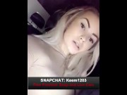 Preview 3 of Hot Blonde Babe Masturbate inside the Car - Snapchat Step Mom
