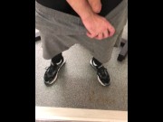 Preview 5 of so damn HORNY ** good amount of CUM dripping down my COCK in my home GYM **