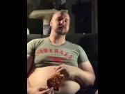 Preview 2 of Fatboy eats a pizza