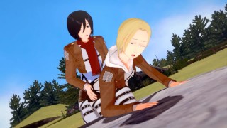 【MIKASA ACKERMAN】【FUTANARI 3D】【ANNIE LEONHART】【SHINGEKI NO KYOJIN】