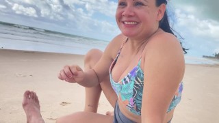 # adult vacation 2021- second day on the beach- Good morning sex with cum in your mouth on the beach