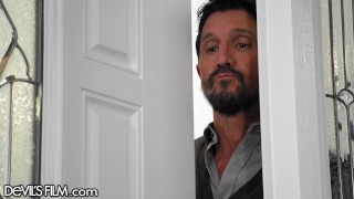 DevilsFilm Skylar Vox Can't Handle Her Perv Neighbor's Big Cock, Gives Him A Boobjob
