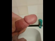 Preview 5 of Stroking a Massive Cock in the shower while waiting for my sexy roommate to accidently walk in.