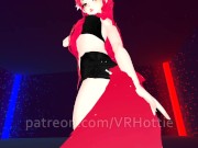 Preview 4 of Red Head Neko in Black Booty Shorts Strips Down Thigh High Hentai Choker Tail Play POV Lap Dance