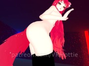 Preview 5 of Red Head Neko in Black Booty Shorts Strips Down Thigh High Hentai Choker Tail Play POV Lap Dance
