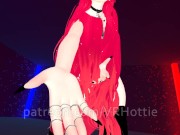 Preview 6 of Red Head Neko in Black Booty Shorts Strips Down Thigh High Hentai Choker Tail Play POV Lap Dance
