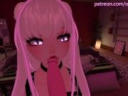 Preview 5 of Beautiful POV Blowjob in VRchat - with lewd moaning and ASMR noises [VRchat erp, 3D Hentai]