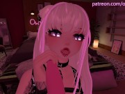 Preview 6 of Beautiful POV Blowjob in VRchat - with lewd moaning and ASMR noises [VRchat erp, 3D Hentai]