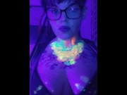 Preview 1 of Blacklight paint and blowing clouds teaser video