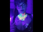 Preview 5 of Blacklight paint and blowing clouds teaser video