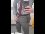 Preview 6 of Stroking my cock in suit pants at work