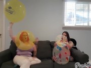 Preview 1 of Playing With Balloons - Ft. Candy Luxe - Non pop - Blowing up - Big Tits Balloon Bouncing