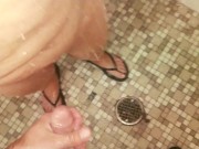 Preview 5 of Follow friend's slut wife into public camp shower and cabin to creampie