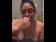 Preview 5 of Sexy Babe Gives Blowjob And Aggressive Handjob (don’t own rights to background music)
