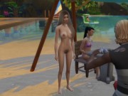 Preview 1 of Sex on the nude beach. Bieber actively fucks his blonde wife | PC gameplay
