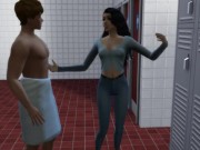 Preview 1 of Troy and Chad team up and fuck Gabriella in Locker Room