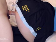 Preview 1 of Cumming in a slutty college student in her cosplay miniskirt
