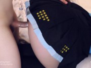 Preview 3 of Cumming in a slutty college student in her cosplay miniskirt
