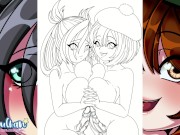 Preview 5 of Dibujando a Marnie y Yuuri Hentai Futanari speedpaint pokemon