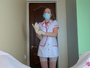 Preview 1 of Nurse knows exactly what you need for relaxing your balls! She suck dick to hard orgasm! Amateur POV