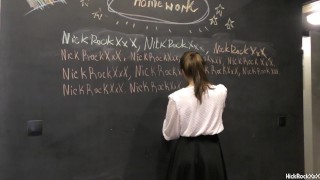 NEW SENSATIONS - Blonde Cheerleader Wants To Cheer Up Professor in Classroom (Lily Larimar)