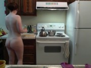 Preview 2 of Stoned PAWG Shows Her Butt & Makes Black-Eyed Peas For Yo' Broke Ass! Naked in the Kitchen Ep. 20