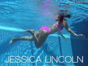 Preview 2 of Jessica Lincoln swims sexy naked in the pool
