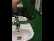 Preview 6 of Blonde quick public sex in a cafe toilet